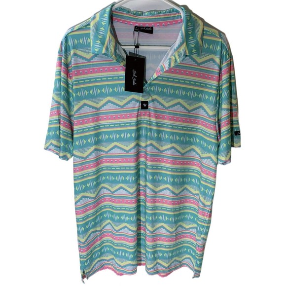 Bad Birdie Shirts Bad Birdie Mens Golf Polo Multi Color Shirt Salty